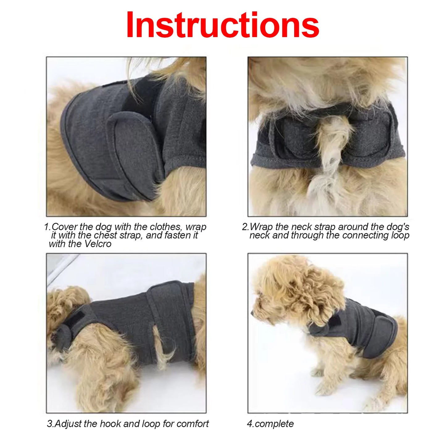 Classic Dog Anxiety Jacket Breathable Thunder Vest For Dogs Thunder Vest For Dogs Anxiety Shirt Dog Clothes For Anxiety Stress