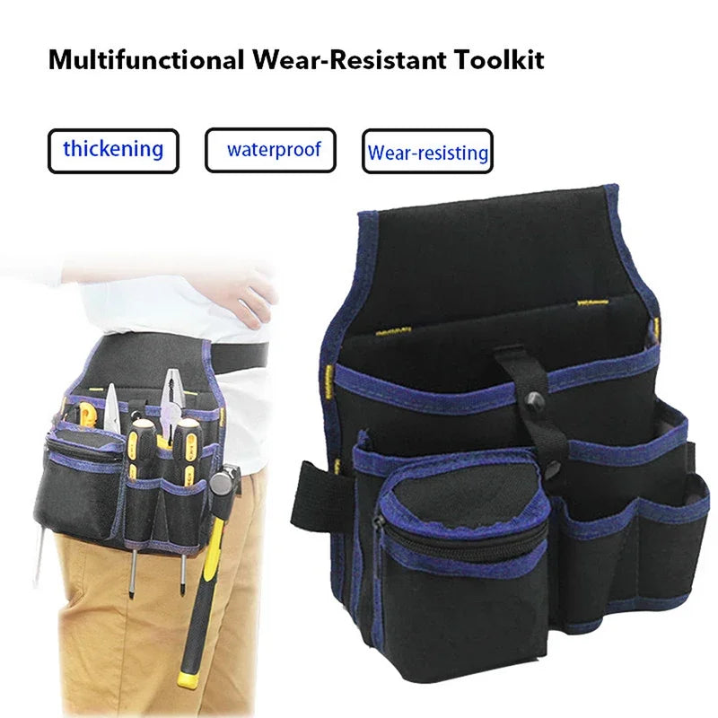 Multifunctional Tool Storage Bag Pouch Belt Electrician Toolkit Drill Waist Bag Wrench Screwdriver Hardware Tool Bags Organizer