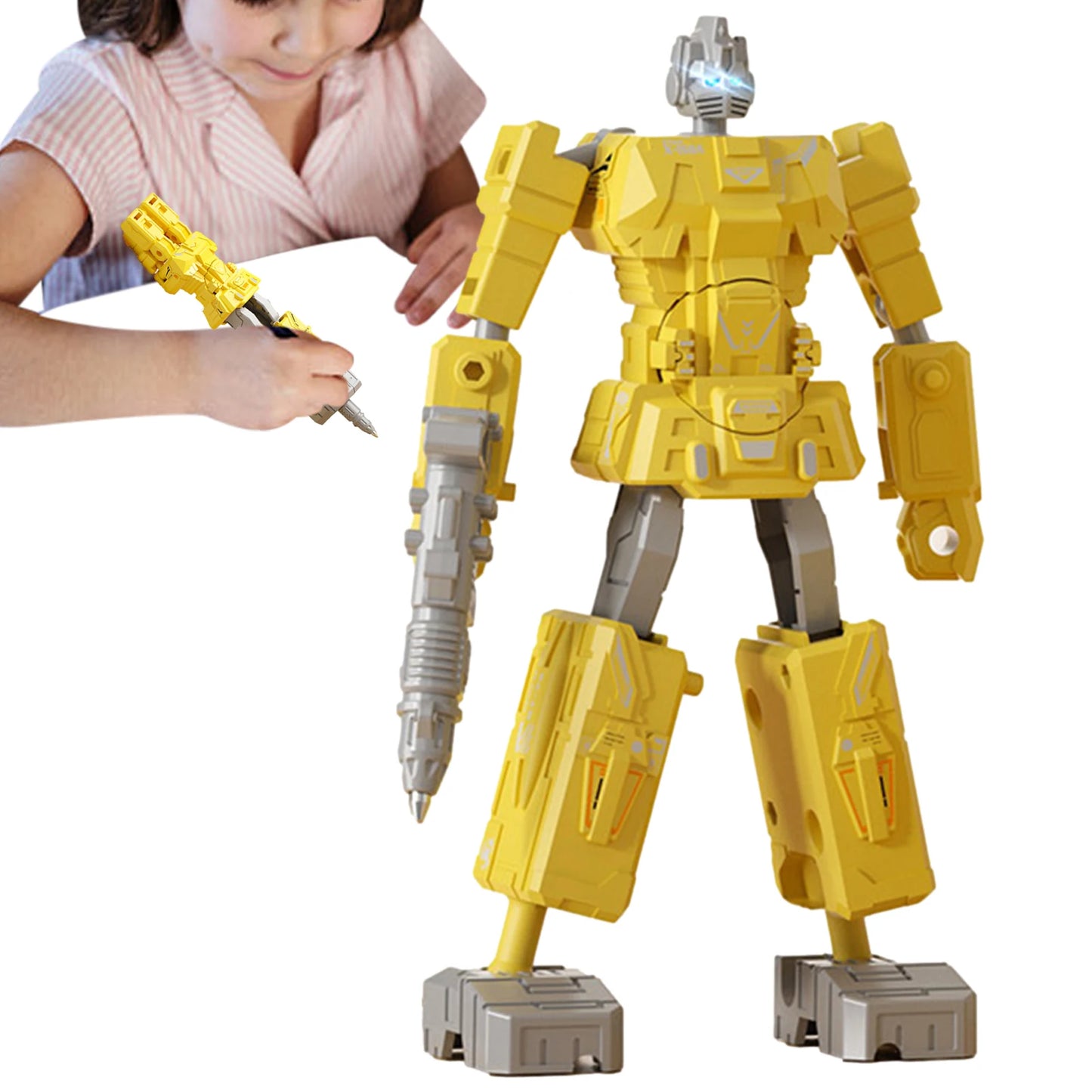 2 In 1 Transformation Robot Toy Deformable Pen Robot Deformation Action Figure Model Toys For Children Kids Birthday Gifts