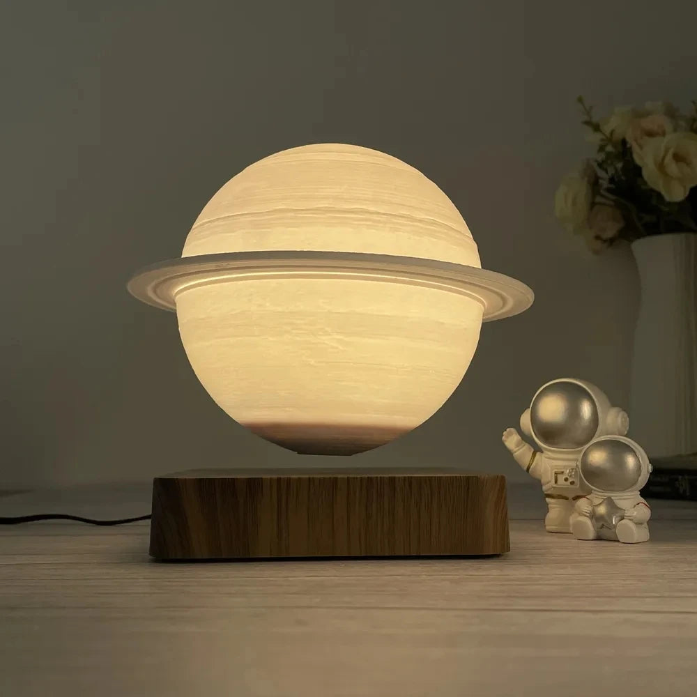 3D Magnetic Levitating Saturn Lamp Night Light 3 Colors Rotating Wireless LED Floating Lamp For Beedroom Novelty Gifts