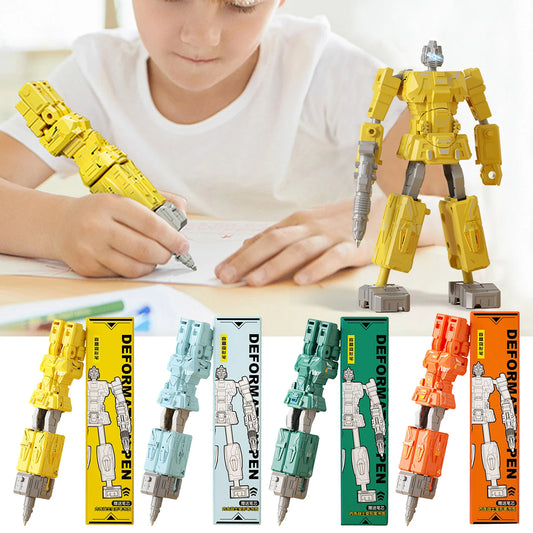 2 In 1 Transformation Robot Toy Deformable Pen Robot Deformation Action Figure Model Toys For Children Kids Birthday Gifts