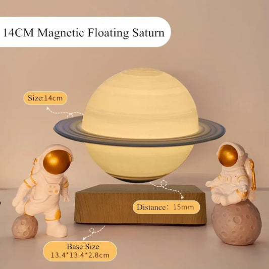 3D Magnetic Levitating Saturn Lamp Night Light 3 Colors Rotating Wireless LED Floating Lamp For Beedroom Novelty Gifts