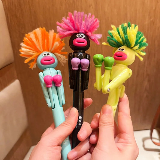 Hair-fried boxing pen creative decompression cartoon ballpoint pen student high value gel pen cutetoygift.Interactive boxing pen