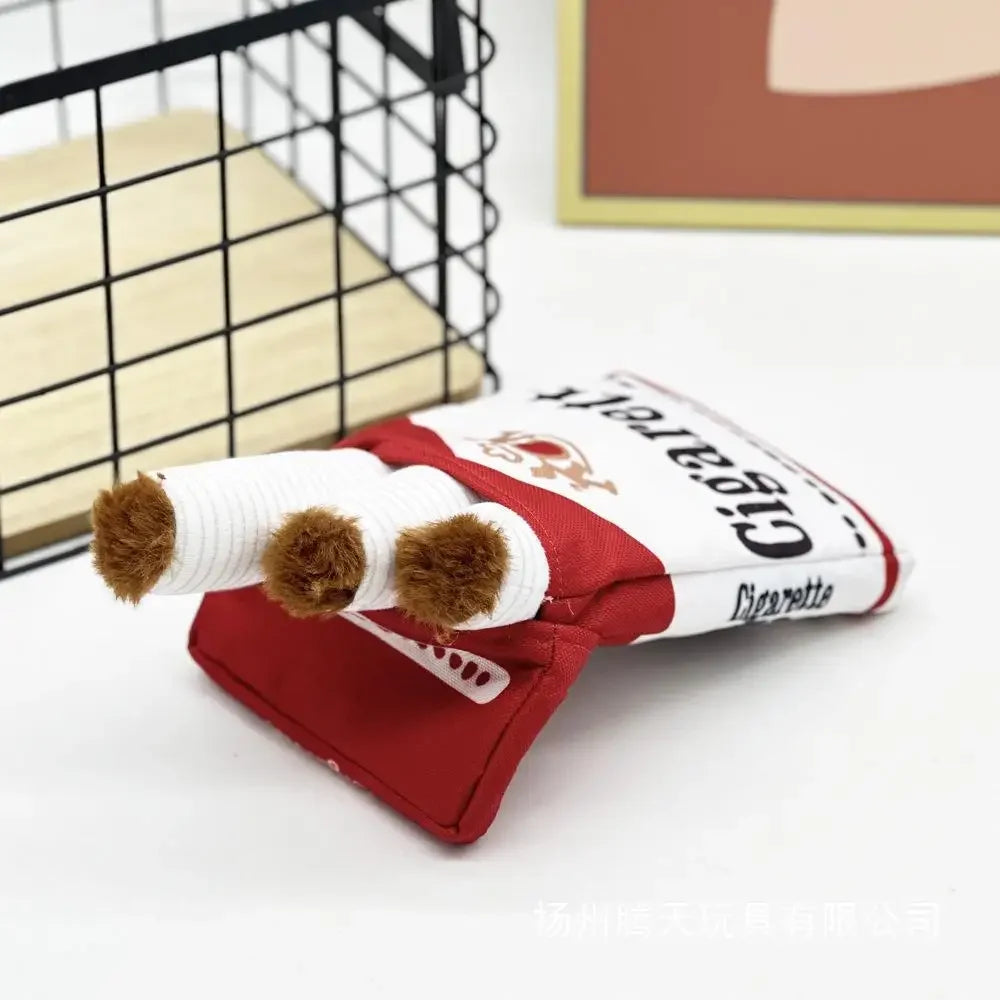 Dog Toy Creative Cigarette Interactive Fun Plush Chewable Cigarette Case Good Gift Grinding Teeth Squeak For Dogs Accessories