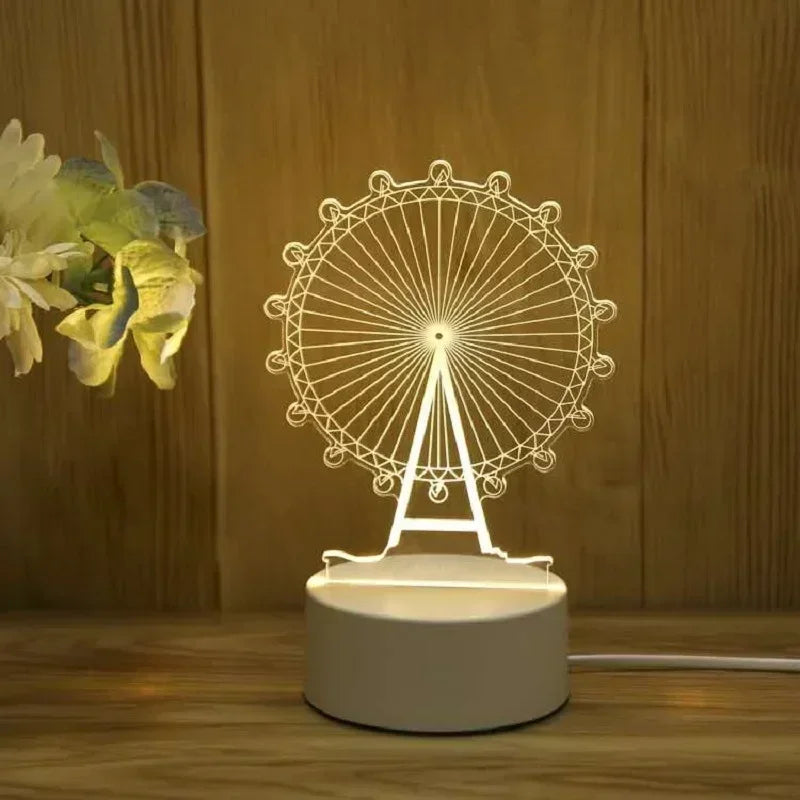 Romantic Love 3D Led Lamp for Home Kids Children's Night Light Wedding Decoration Birthday Party Valentine's Day Bedside Lamp