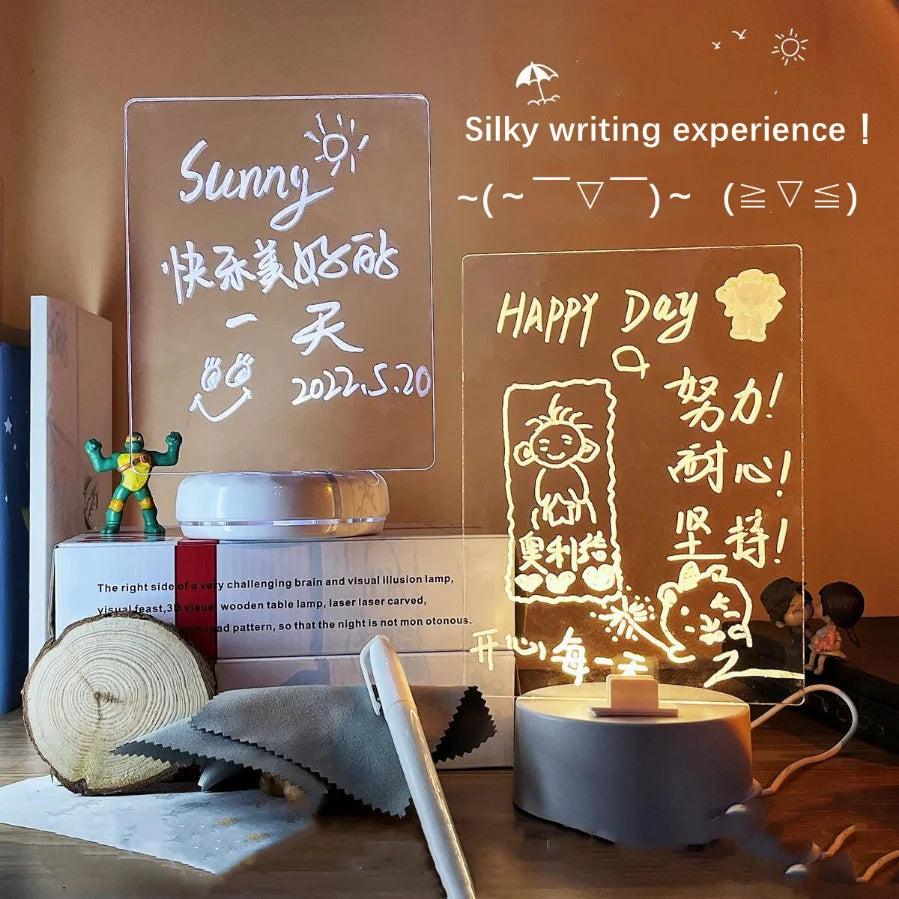 Note Board Creative Led Night Light USB Message Board Holiday Light  With Pen Gift For Children Girlfriend Night Lamp