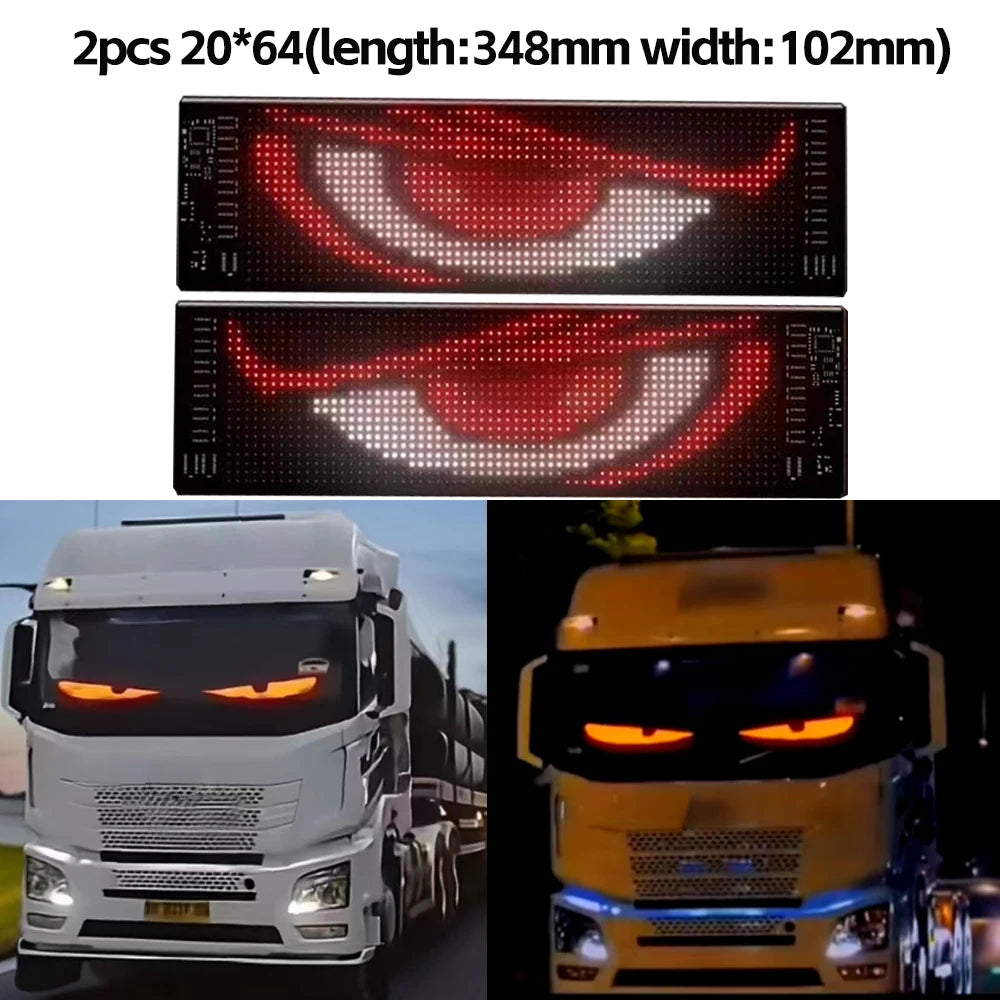 LED Matrix Pixel Panel Display Screen Flexible RGB Car Pattern Graffiti Scrolling Text Animation Shop Reminder Light Bluetooth