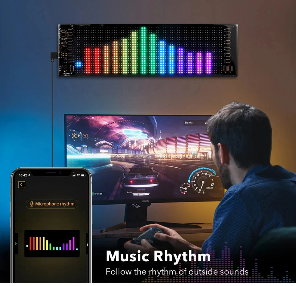 LED Matrix Pixel Panel Display Screen Flexible RGB Car Pattern Graffiti Scrolling Text Animation Shop Reminder Light Bluetooth