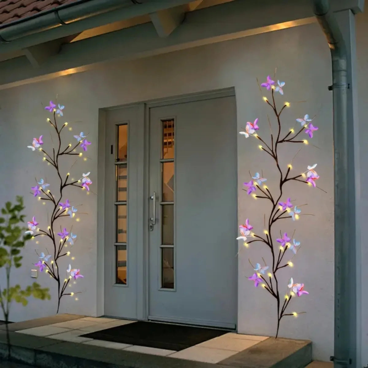 1pc 30LED Charming Willow Tree Lights with Butterfly USB Powered 8 Lighting Modes Indoor Outdoor Waterproof