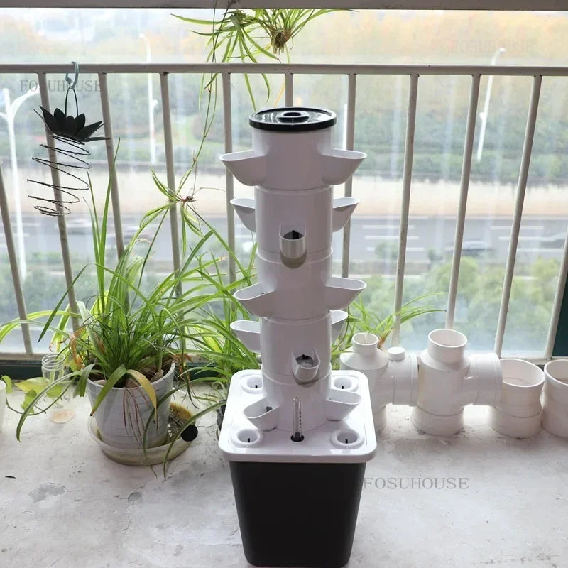 Garden Porch Farm Greenhouse DIY Vertical Tower Planter Balcony Multi-Layer Column Hydroponic Growing System Detachable Pots H