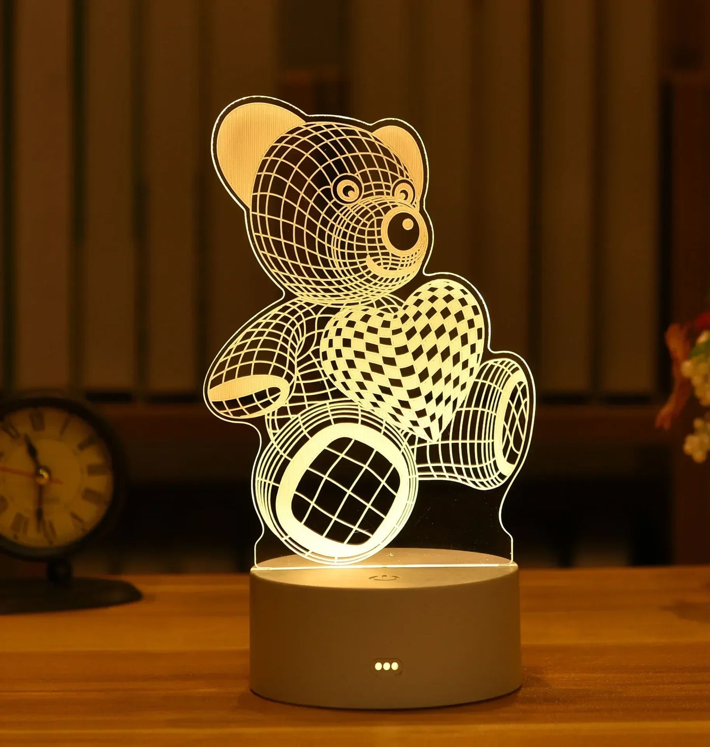 Romantic Love 3D Led Lamp for Home Kids Children's Night Light Wedding Decoration Birthday Party Valentine's Day Bedside Lamp