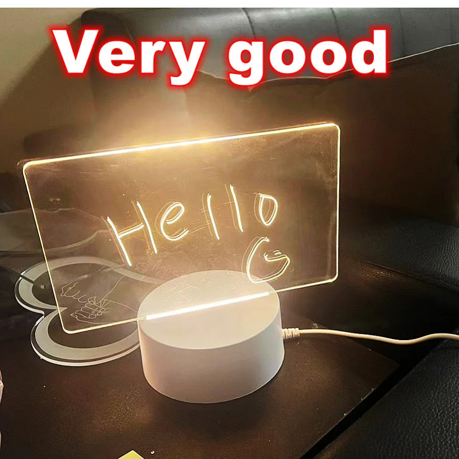 Note Board Creative Led Night Light USB Message Board Holiday Light  With Pen Gift For Children Girlfriend Night Lamp