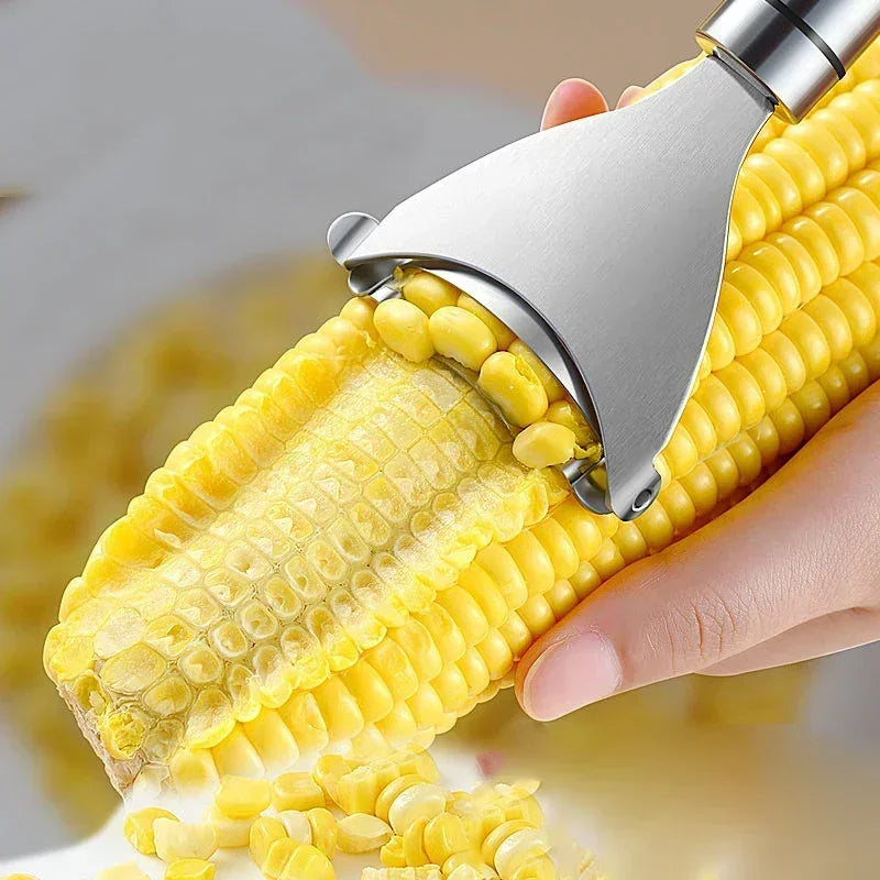 3 PCS Stainless Steel Serrated Corn Peeler Corn Shaver Planer Thresher Stripper Cutter Melon Fruit Planer Sheller Kitchen Gadget Tool