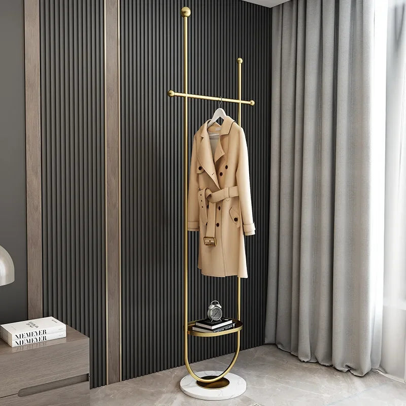 Luxury Marble Floor Coat Racks  Bedroom Modern Minimalist Metal Hanger Nordic Clothes Hanger Living Room Clothing Rack C