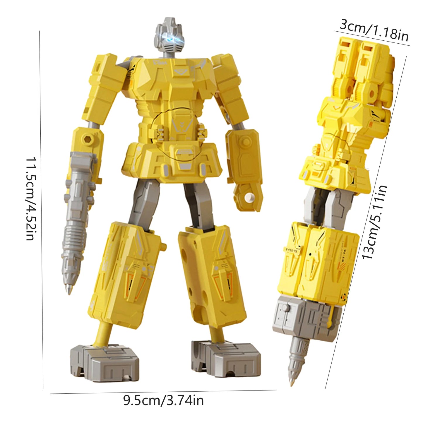 2 In 1 Transformation Robot Toy Deformable Pen Robot Deformation Action Figure Model Toys For Children Kids Birthday Gifts