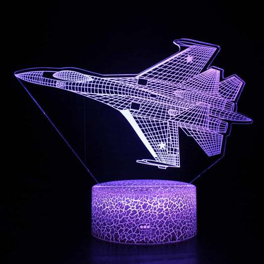 Airplane 3D Illusion Lamp LED Night Light  7 Colors USB Touch LED Table Desk Decor Lamps Gift for Kid Boy Pilot Plane Lover