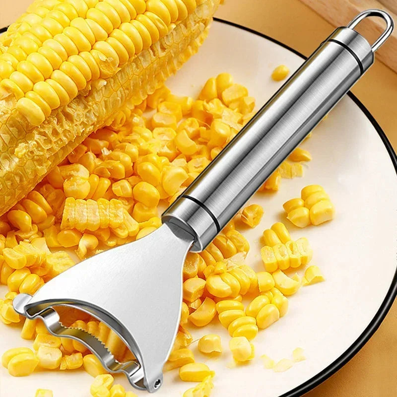 3 PCS Stainless Steel Serrated Corn Peeler Corn Shaver Planer Thresher Stripper Cutter Melon Fruit Planer Sheller Kitchen Gadget Tool